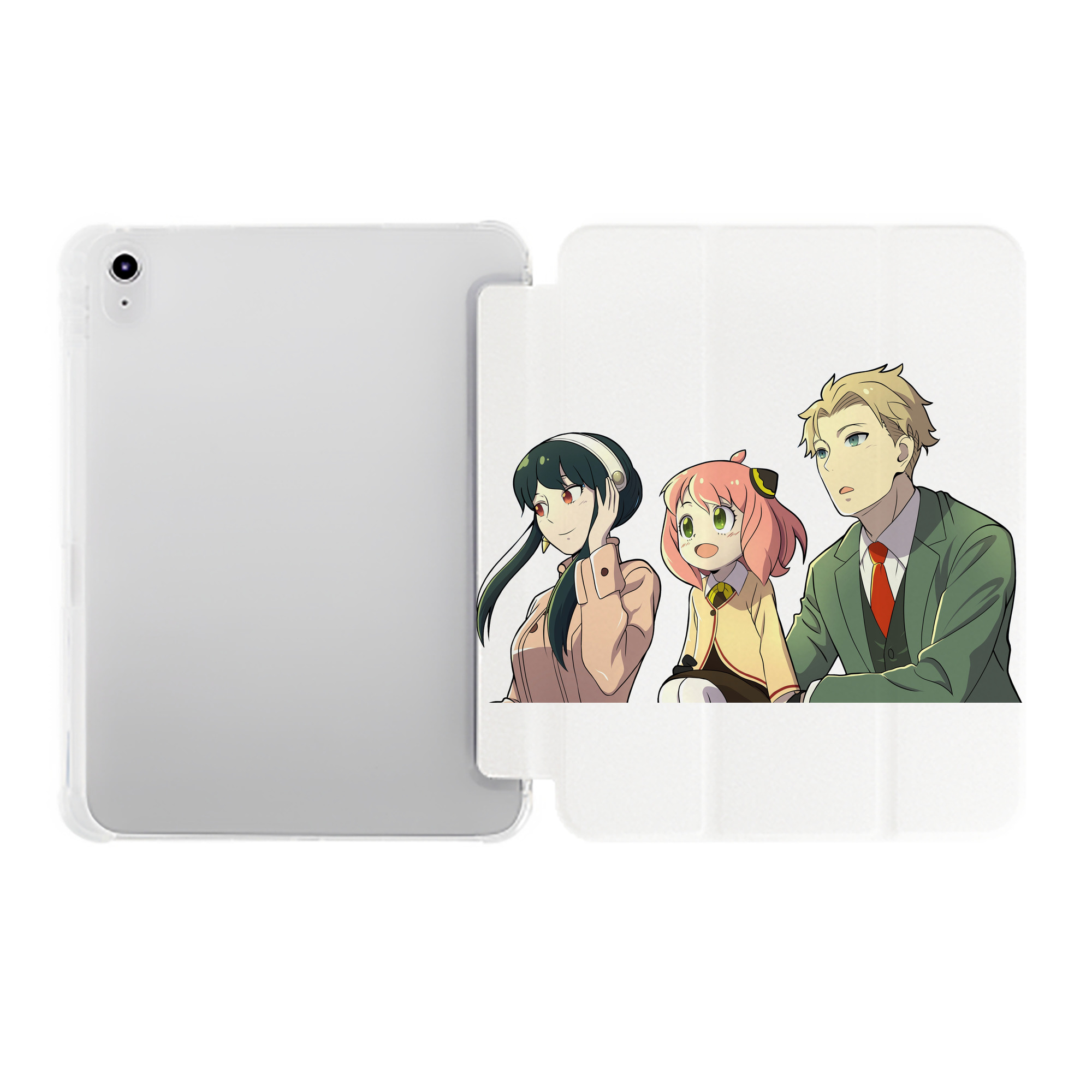（画像用） SPY×FAMILY间谍家家酒 IPad ケース ペン収納付き 三つ折りスタンド PUレザー×シリコン 対応機種9.5/10.5/10.9インチ